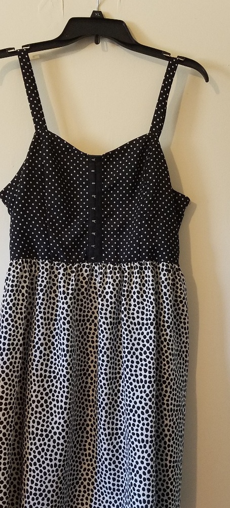 Black and white polkadot tank dress